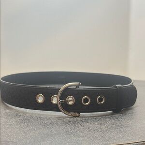 Vintage Coach Black Belt with Silver Accents